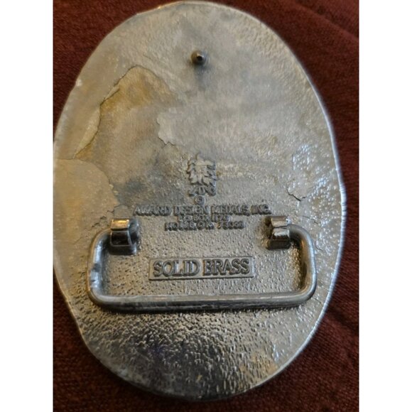 ADM Award Design Medals INC Solid Brass Vintage Belt Buckle Monogram Initial E - Picture 6 of 6